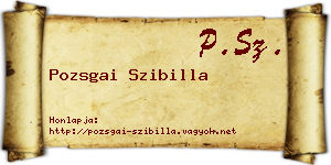 Pozsgai Szibilla névjegykártya